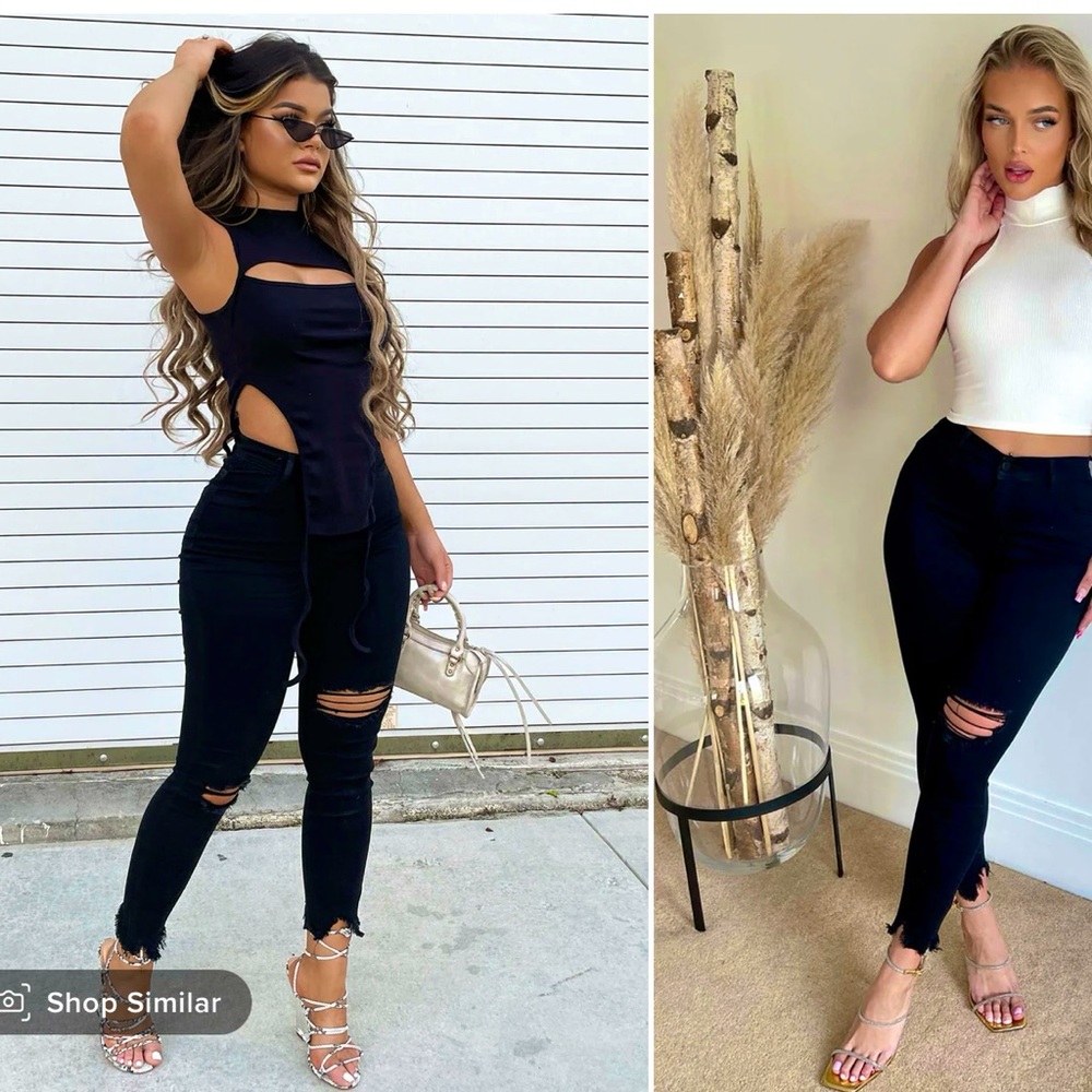 Fashion Nova Ripped Jeans in Black. Women’s size 9